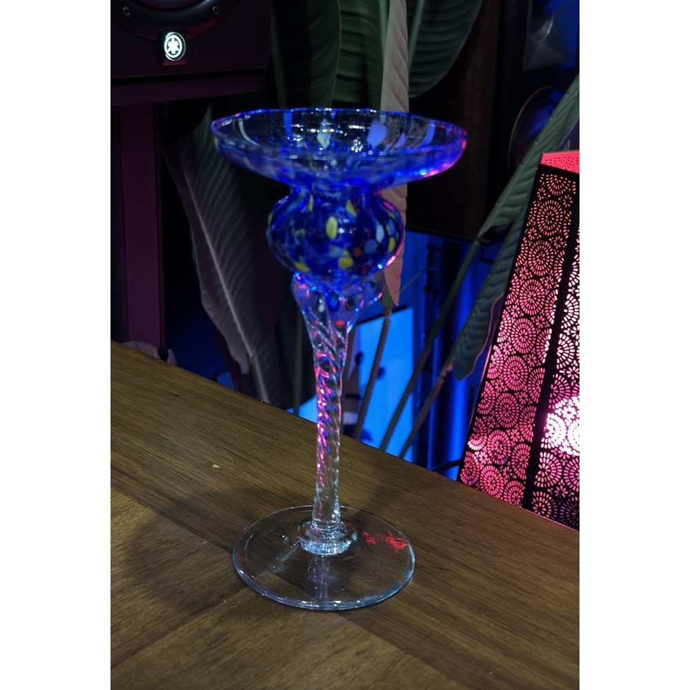 Murano Art Glass Candle Holder Italy Hand Blown